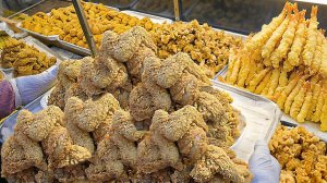 Продаем 1000 жареных креветок в день! Жареная курица Дакканчжон и жареные креветки — корейская еда