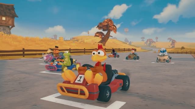 Moorhuhn Kart 4/ Игра детям, гонки на машинках, смотреть гонки на гоночных машинах, мультики детям