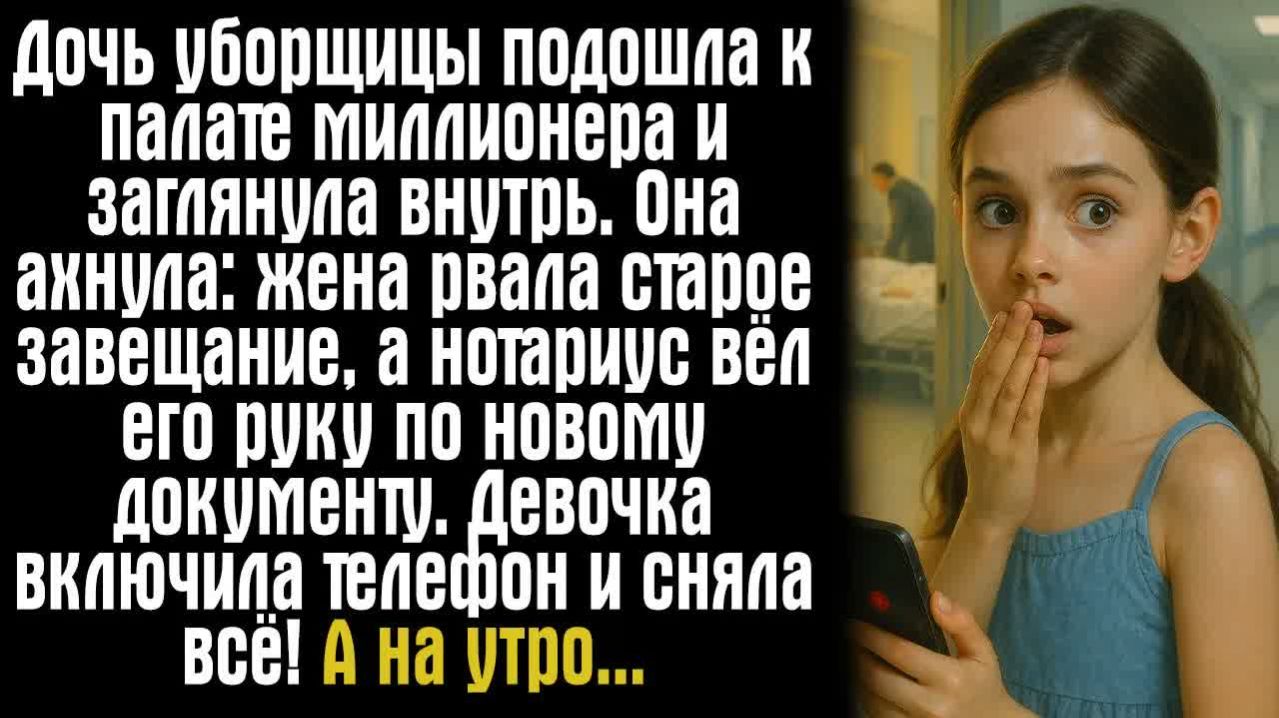 Истории из жизни. Слушать истории. Дочь уборщицы подошла к палате миллионера и заглянула внутрь.