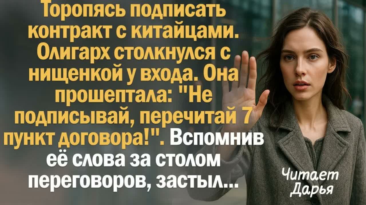 Истории из жизни. Слушать истории. Торопясь подписать контракт с китайцами. Олигарх столкнулся