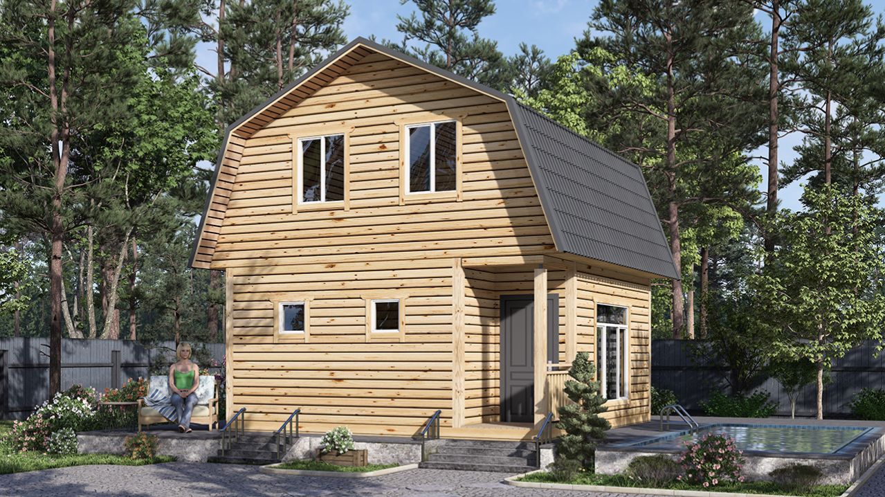 Проект бани с мансардой