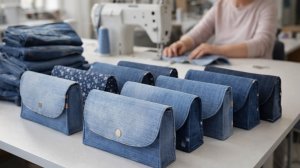 🧵 Сумочка на кнопке из обрезков старых джинсов за 10 минут!