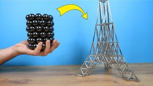 Что если бросить огромный Неокуб на башню из магнитов