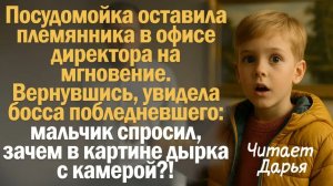Истории из жизни. Слушать истории. Посудомойка оставила племянника в офисе директора на мгновение.