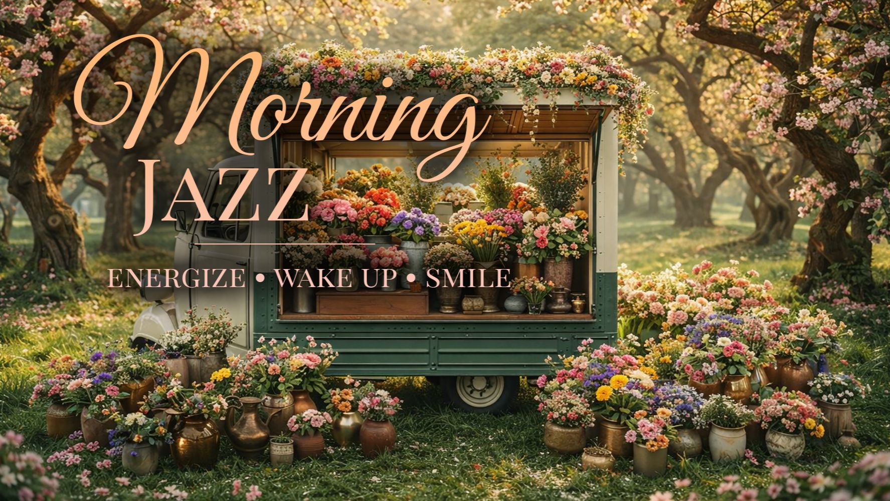 Фургон с цветами • Весёлый джаз 2 часа • Бодрая музыка • Музыка для настроения • Фоновое видео