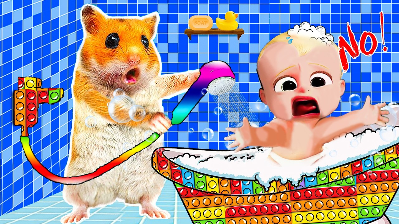 Мистер Хомяк купает босса молокососа, мультик/видео про Хомяков