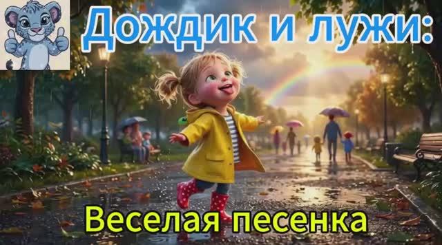 ВЕСНА. Дождик и лужи Веселая песенка. песня для детей. мультики для малышей.