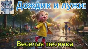 ВЕСНА. Дождик и лужи Веселая песенка. песня для детей. мультики для малышей.