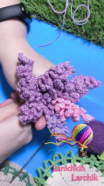 Вяжу сирень крючком