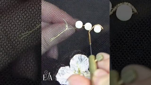 Как обшить бусины трунцалом люневильским крючком