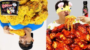 МУКБАНГ ПОЕДАНИЕ КУРИЦЫ С ОСТРОЙ ЛАПШОЙ