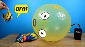 Что если бесконечно накачивать насосом рыбку антистресс