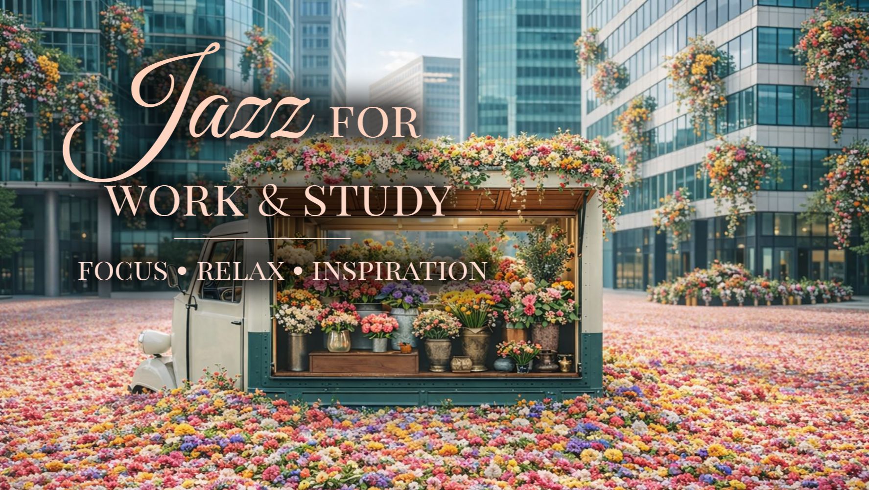 Фургон с цветами • Музыка для работы и учёбы 5 часов • Джаз • Фоновое видео • Фоновая музыка