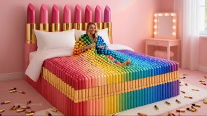 Какую кровать выберешь ты? Яркое ИИ видео. ASMR, АСМР видео.