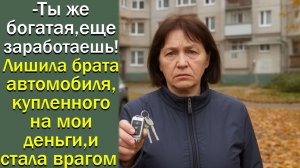 - Ты же богатая, еще заработаешь! Лишила брата автомобиля, купленного на мои деньги, и стала врагом