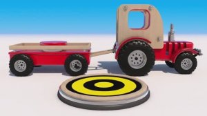 Изучаем цифры с помощью 3D-тракторов. Обучающее видео для детей.