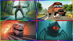 МУЛЬТИК ПРО МОНСТРОВ И ПАРОВОЗИКА ТОМАСА 🆚 ШКОЛЬНЫЙ АВТОБУС И ДОМОГОЛОВЫЙ