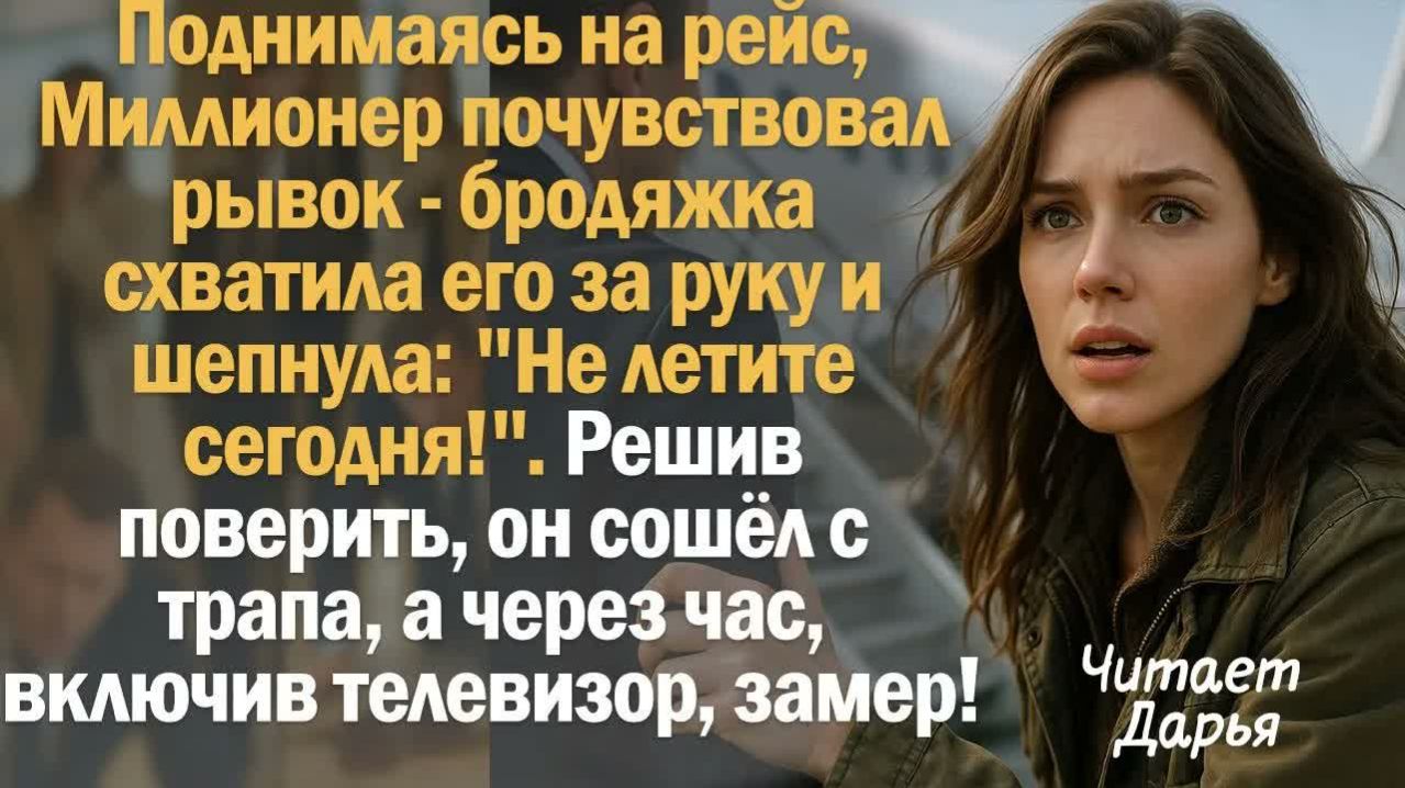 Истории из жизни. Слушать истории. Поднимаясь на рейс, Миллионер почувствовал рывок - бродяжка