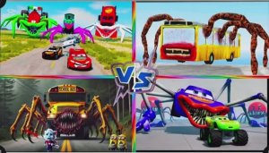 МОЛНИЯ МАКВИН И МОНСТР ТРАК ПРОТИВ АВТОБУСА 🚗 ВЕСЕЛЫЕ МАШИНКИ И МУЛЬТИК ДЛЯ ДЕТЕЙ