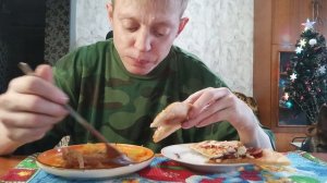 Мукбанг// Тушёная Картошка С Капустой И Свиными Рёбрышками Пицца Домашняя 🍕