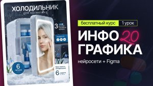 1 урок Бесплатного Курса ИНФОГРАФИКА 2.0 | Нейросети + Figma | бесплатный урок по инфографике