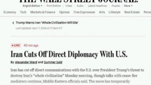 ‼️🇮🇷🇺🇸 Иран прекратил все контакты с США после угроз Трампа, — WSJ

▪️Этот шаг временно осложнил