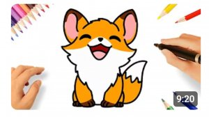 КАК НАРИСОВАТЬ МИЛУЮ ЛИСУ ПРОСТО ПОШАГОВО