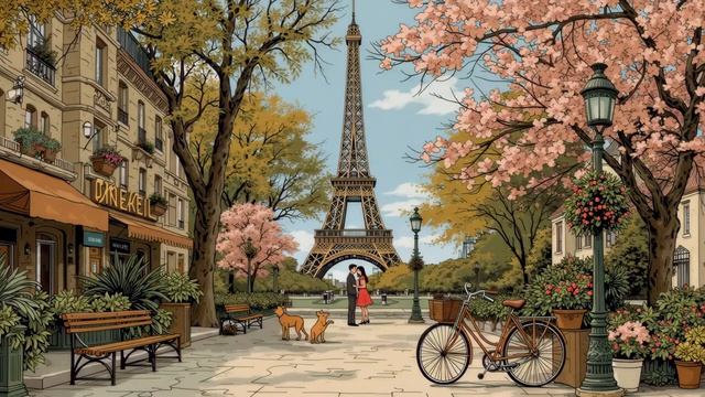 ПАРИЖСКОЕ КАФЕ 🗼 Расслабляющая французская музыка | Атмосфера парижской кофейни