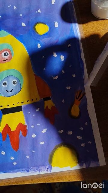 Рисунок на тему космос. Космические пришельцы.