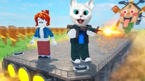 ПОБЕГ  ИЗ ПЕЩЕРЫНА ВАГОНЕТКЕ ОТ БРЕИНРОТОВ РОБЛОКС КОТЕНОК КРОНОС