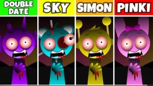 Sprunki Double Date Sky, Simon and Pinki повторяют за персонажи + Mix