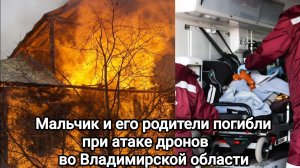 Мальчик и его родители погибли при атаке дронов во Владимирской области.