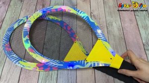 353607 Набор для игры в теннис с подсветкой с тропическим принтом 56см