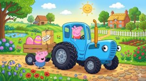 Синий трактор учим цвета мультик - Свинка Пеппа для детей - Три кота полный сборник
