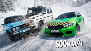 Жесткие аварии на СПУСКЕ С ГОРЫ БЕЗ ТОРМОЗОВ по зимней ледяной трассе в BEAMNG DRIVE!