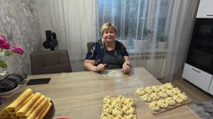 Отвечаю на некоторые комментарии.  Трубочки из детства. Готовим хинкали с зеленью.