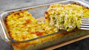 Быстрая запеканка из кабачков. Вкусный обед