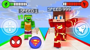 Джей Джей против Майки, играющего в супергероя на скорость. Майнкрафт Мультик