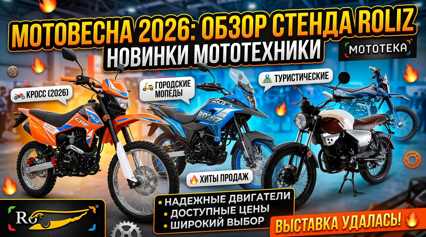 Мотовесна 2026: обзор стенда ROLIZ — кросс, мопеды, туристические мотоциклы