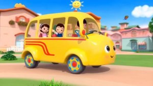 Wheels on the Bus | 3D Cartoon | Preschool Learning Songs & Rhymes