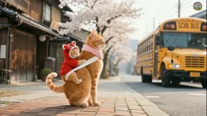 Бедный малыш! Котёнок-тигрёнок оказался за дверью, но добрый сосед пришёл на помощь