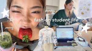 FASHION STUDENT vlog =★: sketches, sewing deadlines, clothing haul, stress (but cute)