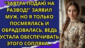 Завтра подаю на развод!  — заявил муж  Но я только посмеялась и обрадовалась, ведь я устала!