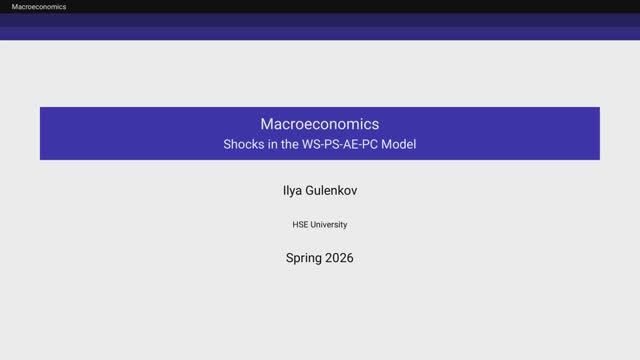 4.2. Shocks In The WS-PS-AE-PC Model