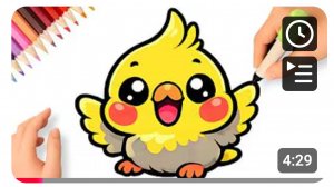 КАК НАРИСОВАТЬ ПТИЦУ КОРЕЛЛУ или НИМФУ (КАЛОПСИТ) ПРОСТО ПОШАГОВО 💗