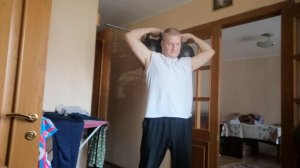 Зарядка с утра с гирями по 16 кг