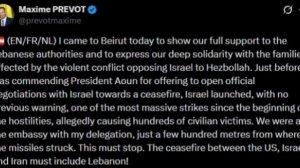 ‼️🇮🇱🇧🇪 Армия Израиля чуть не убила главу МИД Бельгии в Ливане 

▪️Максим Прево прибыл в Ливан до