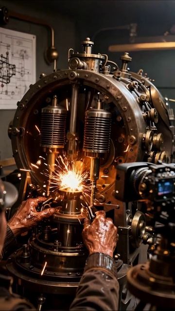 Работа с машинами: Искры и техника #технологии #ремонт #инженерия