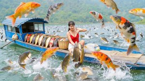 Ловлю рыбу сетями на большом озере и собираю улиток. Ловлю малька на реке. Торговля на рынке. Нхат