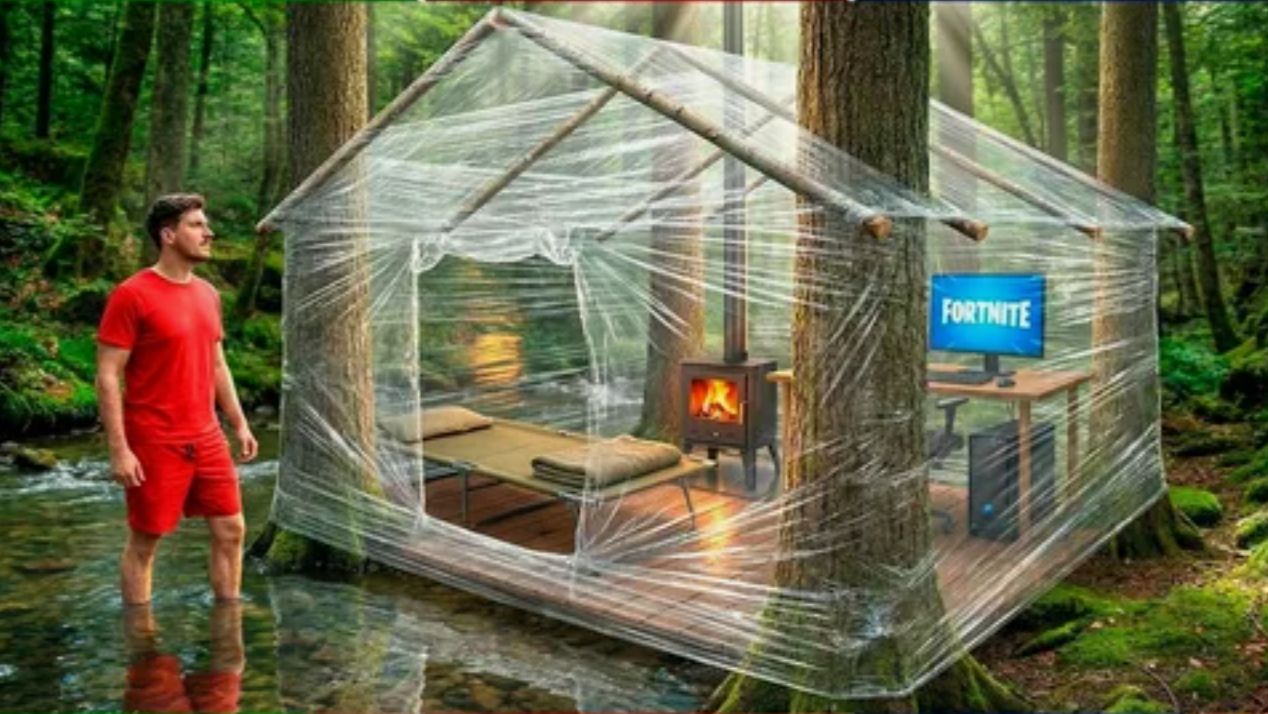 НЕВЕРОЯТНЫЙ ДОМИК В ЛЕСУ ИЗ ПИЩЕВОЙ ПЛЕНКИ